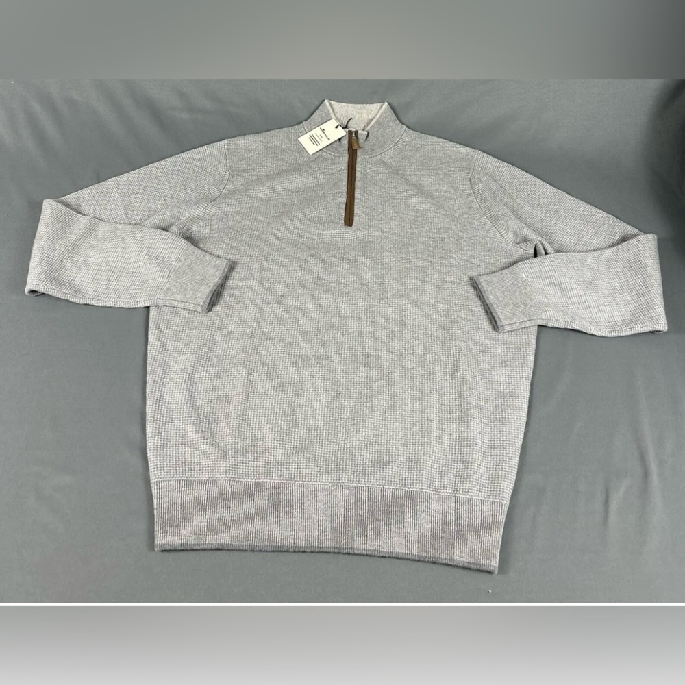 Peter Millar wool/cashmere blend 1/4 Waffle Knit sweater pullover